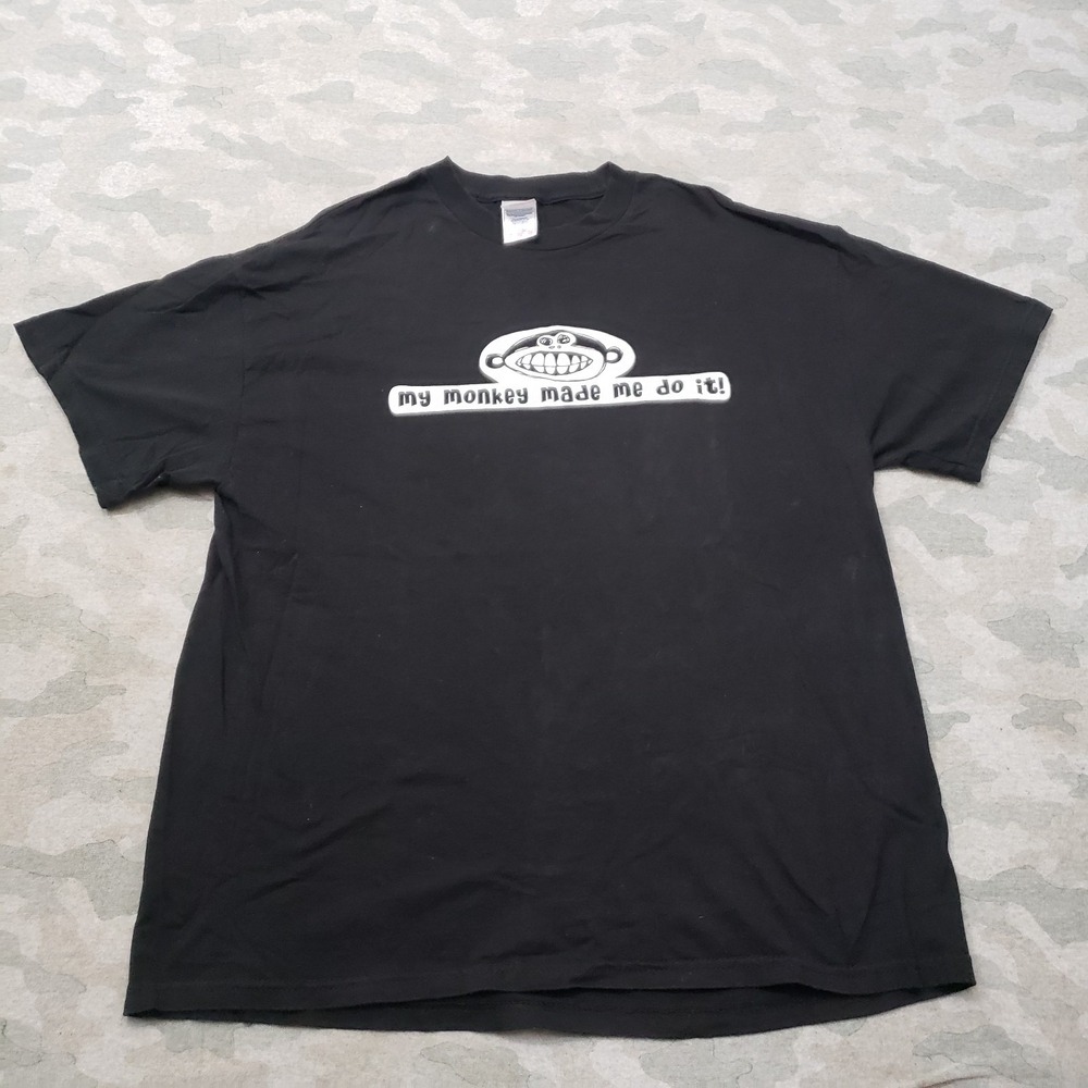 Vintage Tennessee River Shirt Mens XL Black Y2k Short Sleeve Monkey